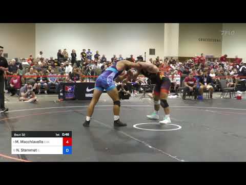 82 kg Greco-Roman round of at the 2024 Senior World Team Trials in Omaha, Nebraska between Jordan Lara, (505 Wrestling ...