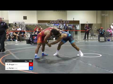 82 kg Greco-Roman quarterfinals at the 2024 Senior World Team Trials in Omaha, Nebraska between Riley Briggs, (NMU ...